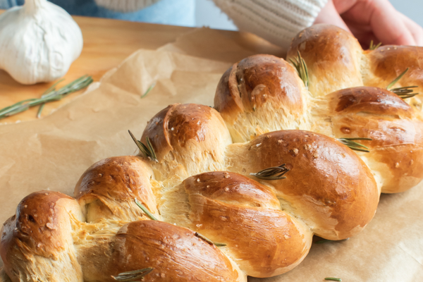 Garlic & Rosemary Challah Bread Recipe
